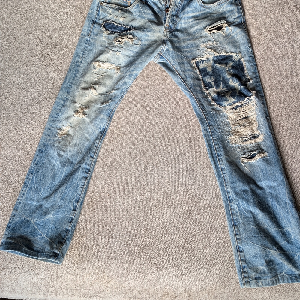 Cult of Individuality Light Blue Distressed Jeans
